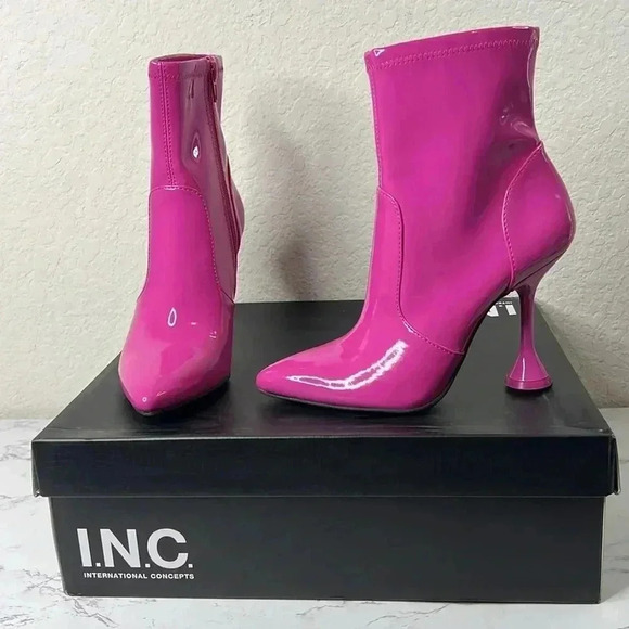 INC Womens Ibrina Faux Leather
Pointed Toe Ankle Boots Pink Size 5 - Picture 1 of 12